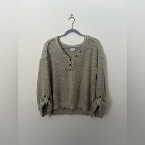 BiBi oversized sweater with bell sleeves & button accents - size medium